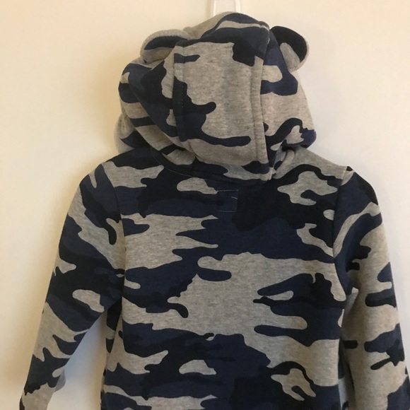 GAP Baby Camouflage Hooded Fleece Sweater - Size 12-18M - Picture 3 of 5
